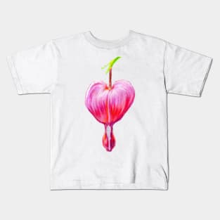Bleeding Heart Flower Drawing Kids T-Shirt